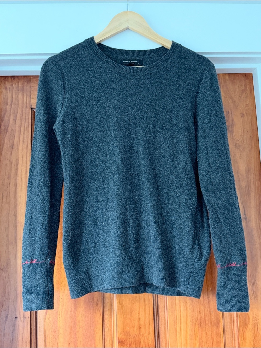Banana Republic Dark Charcoal Crewneck Merino Wool Sweater